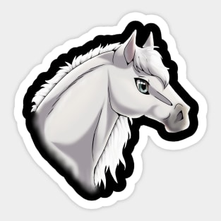 Grey Horse Headshot Sticker